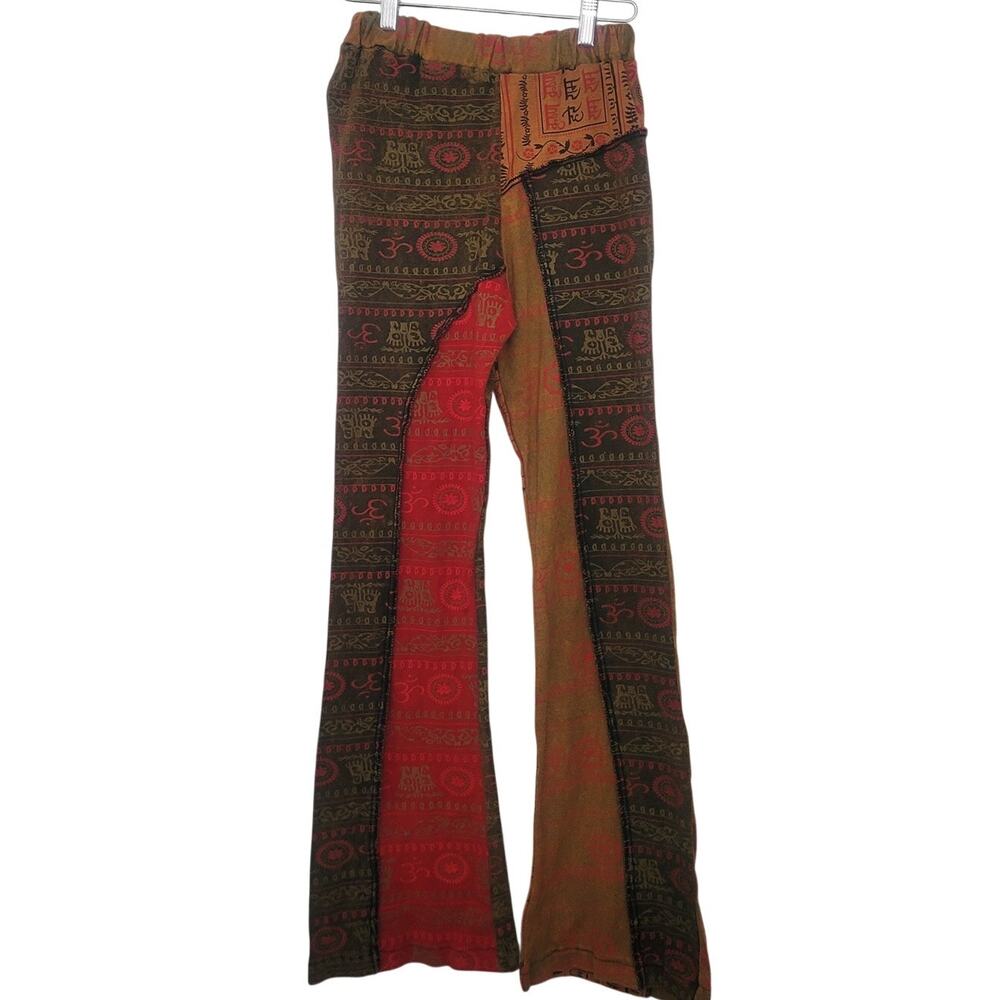 NWT Kathmandu Imports Patchwork Flared Stretch Pants Size S Boho Hippie Festival
